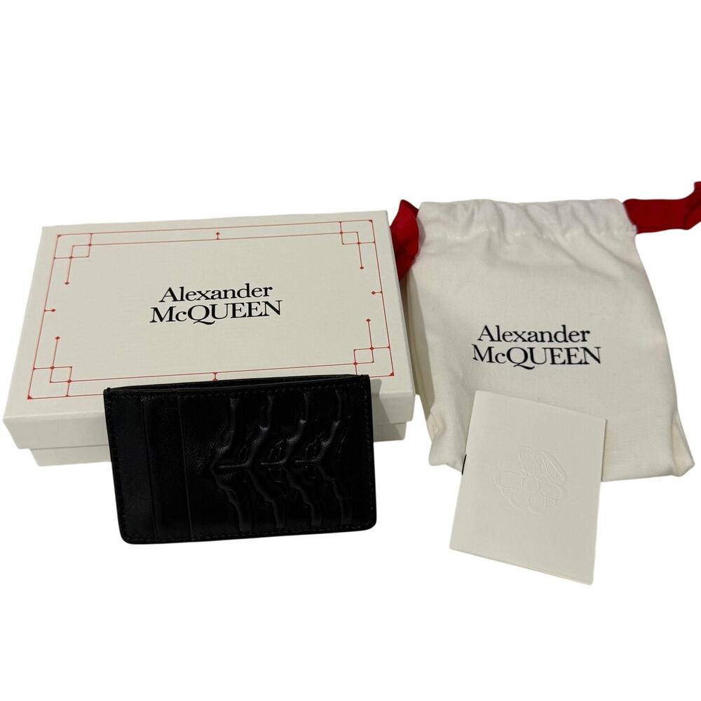 Alexander McQueen Rib Cage Leather Cardholder